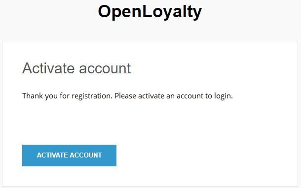 Account activation link email message