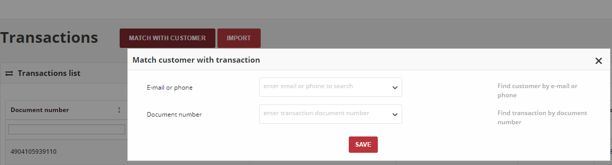 Match Customer Account with Transaction