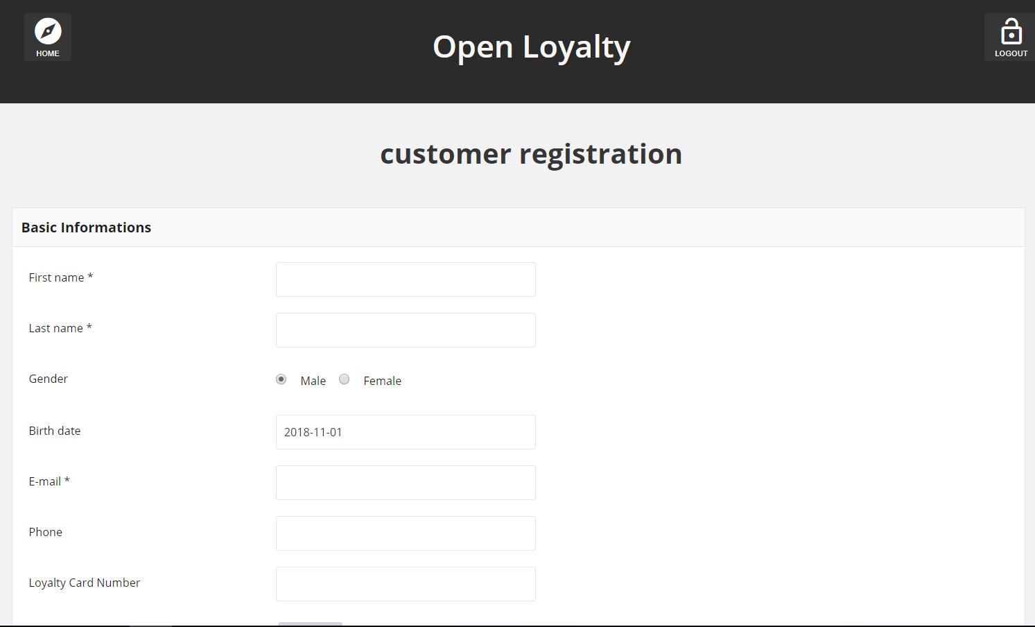 Register customer